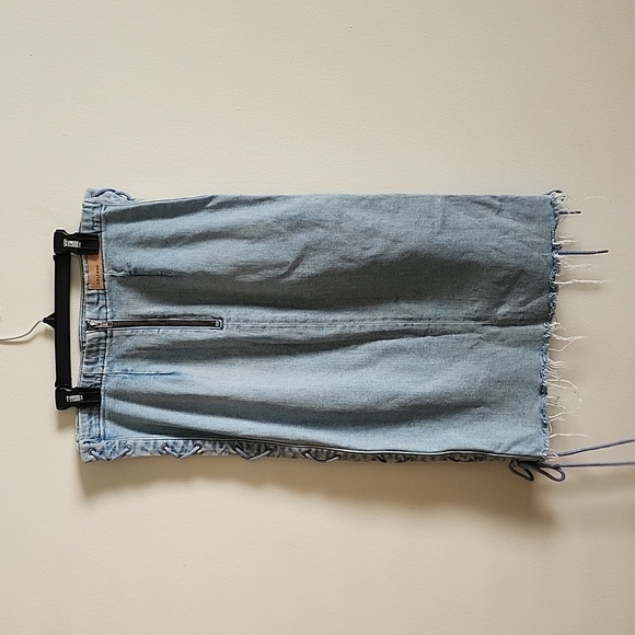 Revolve GRLFRND Crystal Lace Up Skirt in color beat drop sexy midi jean skirt - Picture 7 of 12